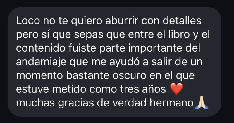 Mensaje de un lector